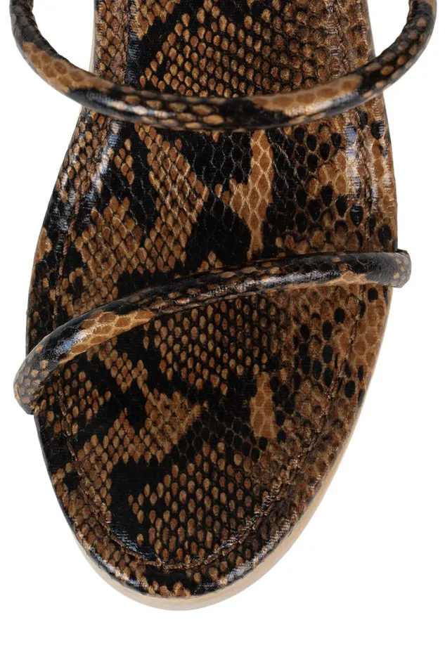 Jeffrey Campbell HISSYFIT Black Beige Snake Women Sandal