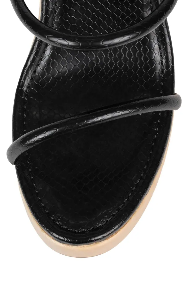 Jeffrey Campbell HISSYFIT Black Beige Snake Women Sandal