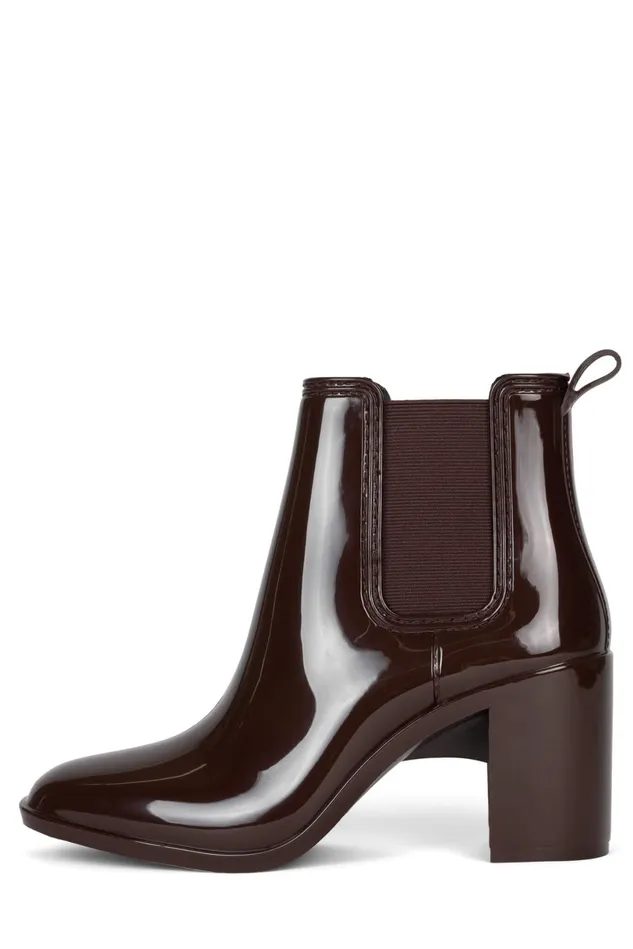 Jeffrey Campbell HURRICANE2 Brown Shiny Women Rain Boots