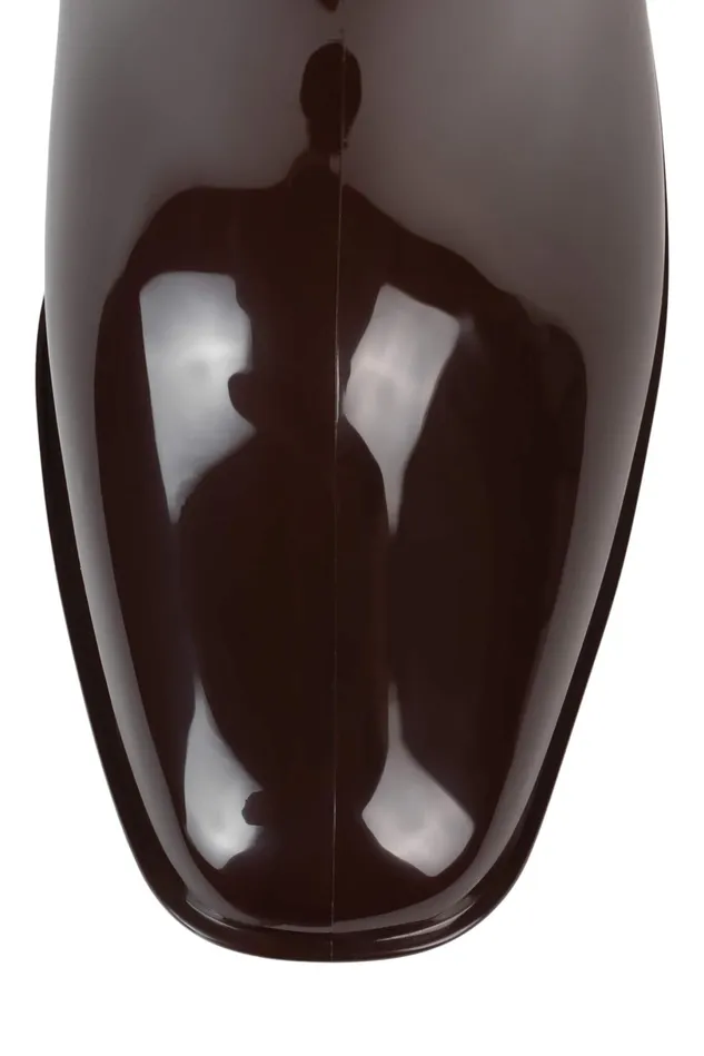 Jeffrey Campbell HURRICANE2 Brown Shiny Women Rain Boots