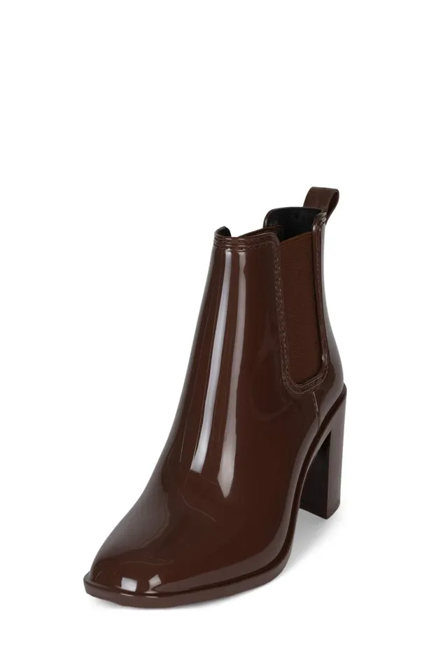 Jeffrey Campbell HURRICANE2 Brown Shiny Women Rain Boots