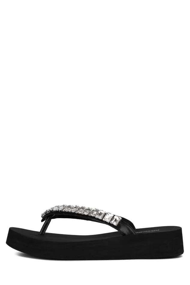 Jeffrey Campbell ICONICSS Black Clear Women Flat