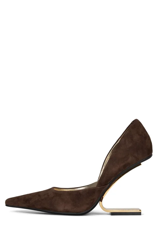 Jeffrey Campbell JULIETTE Red Suede Gold Women Pump