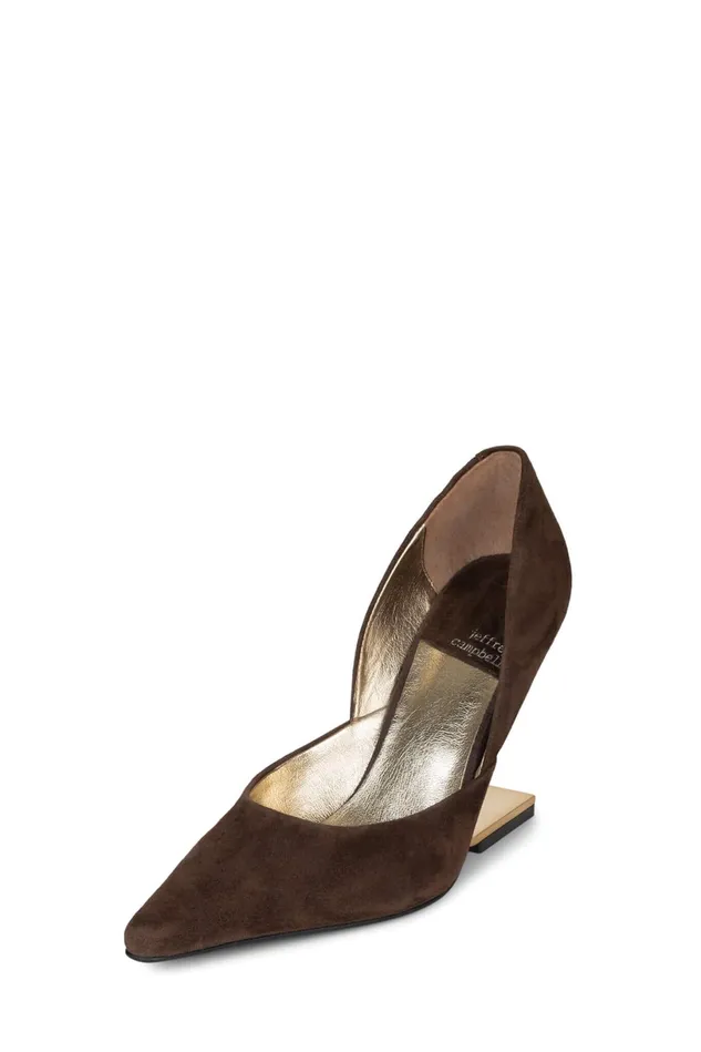 Jeffrey Campbell JULIETTE Red Suede Gold Women Pump