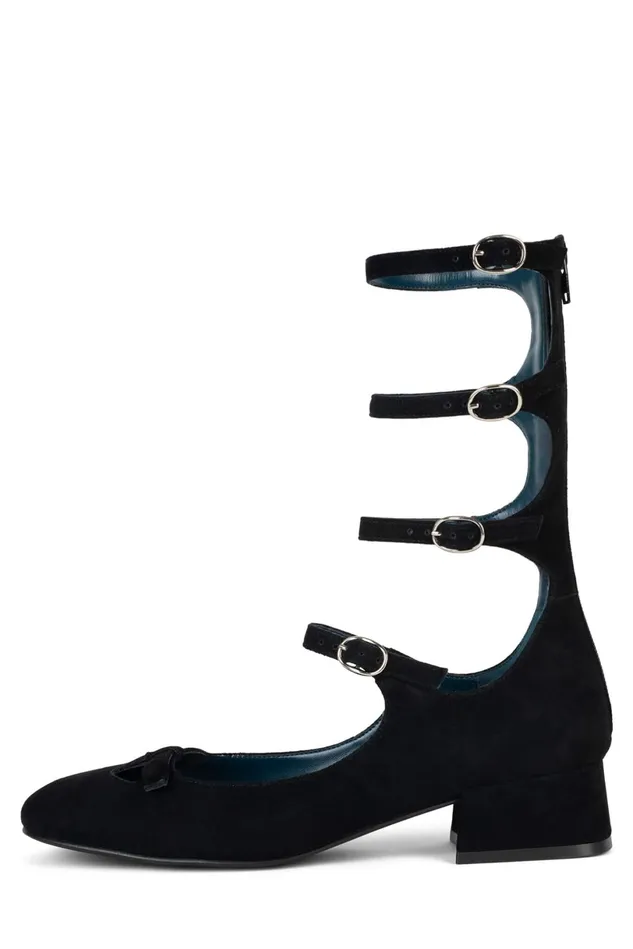 Jeffrey Campbell LAMINA Black Suede Women Pump