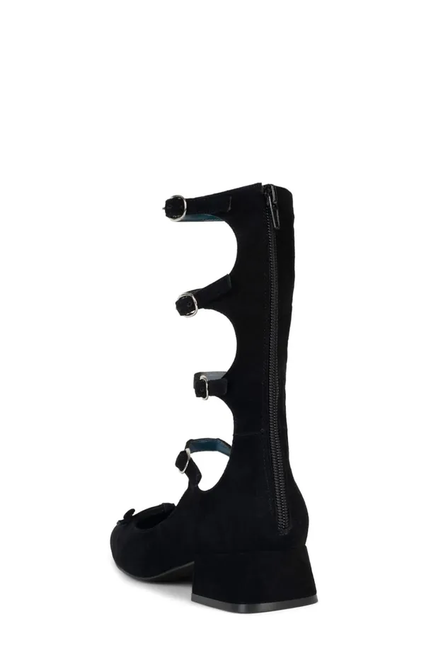 Jeffrey Campbell LAMINA Black Suede Women Pump