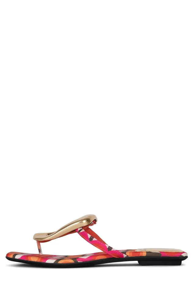 Jeffrey Campbell LINQUES2 Red Circle Print Multi Women Flat