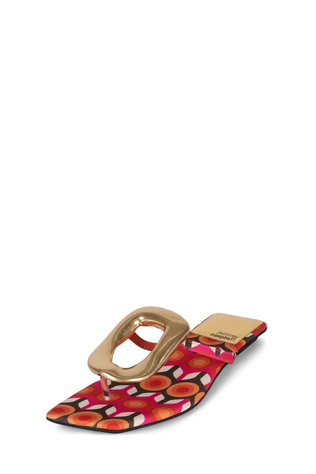 Jeffrey Campbell LINQUES2 Red Circle Print Multi Women Flat