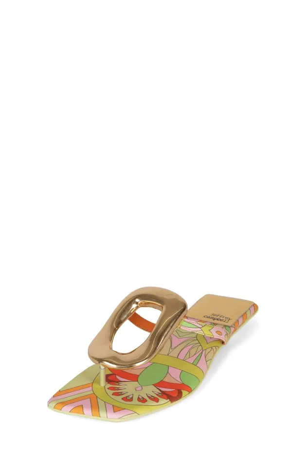 Jeffrey Campbell LINQUES2 Red Circle Print Multi Women Flat