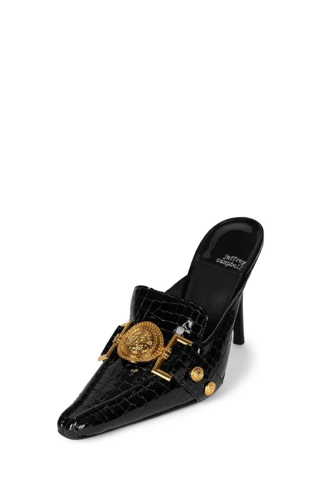 Jeffrey Campbell LIONA Tan Satin Gold Women Pump