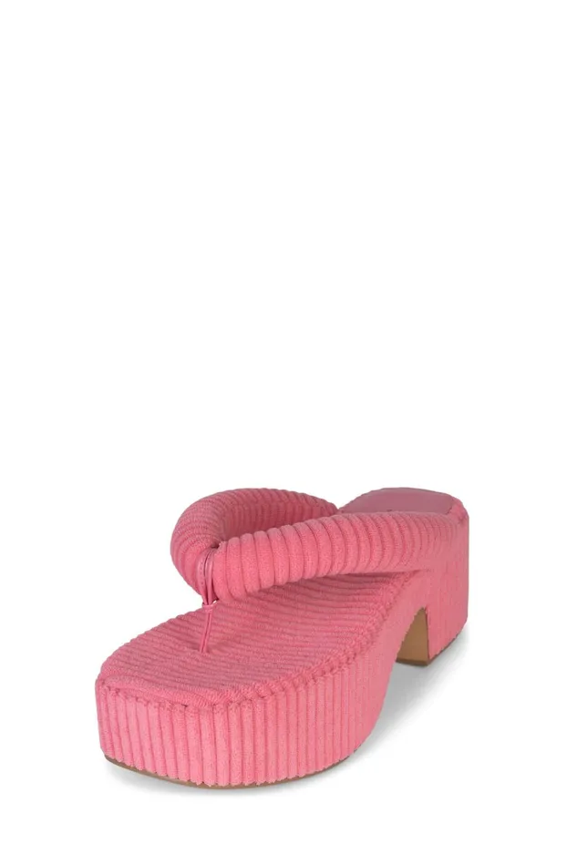 Jeffrey Campbell LUAU2 Pink Stripe Terrycloth Women Sandals Under 100