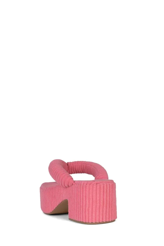 Jeffrey Campbell LUAU2 Pink Stripe Terrycloth Women Sandals Under 100