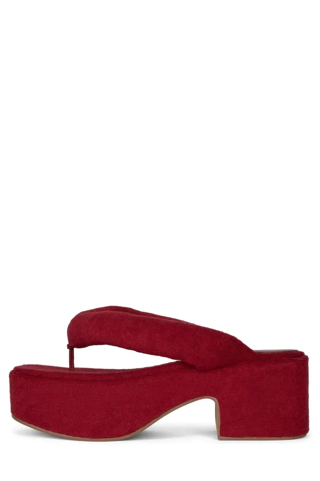 Jeffrey Campbell LUAU2 Pink Stripe Terrycloth Women Sandals Under 100