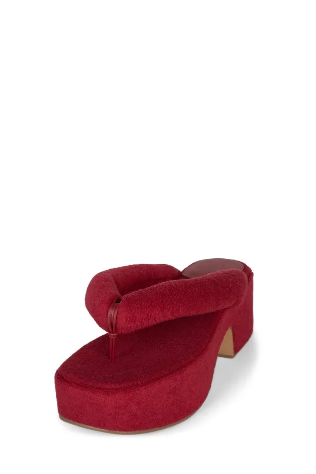 Jeffrey Campbell LUAU2 Pink Stripe Terrycloth Women Sandals Under 100