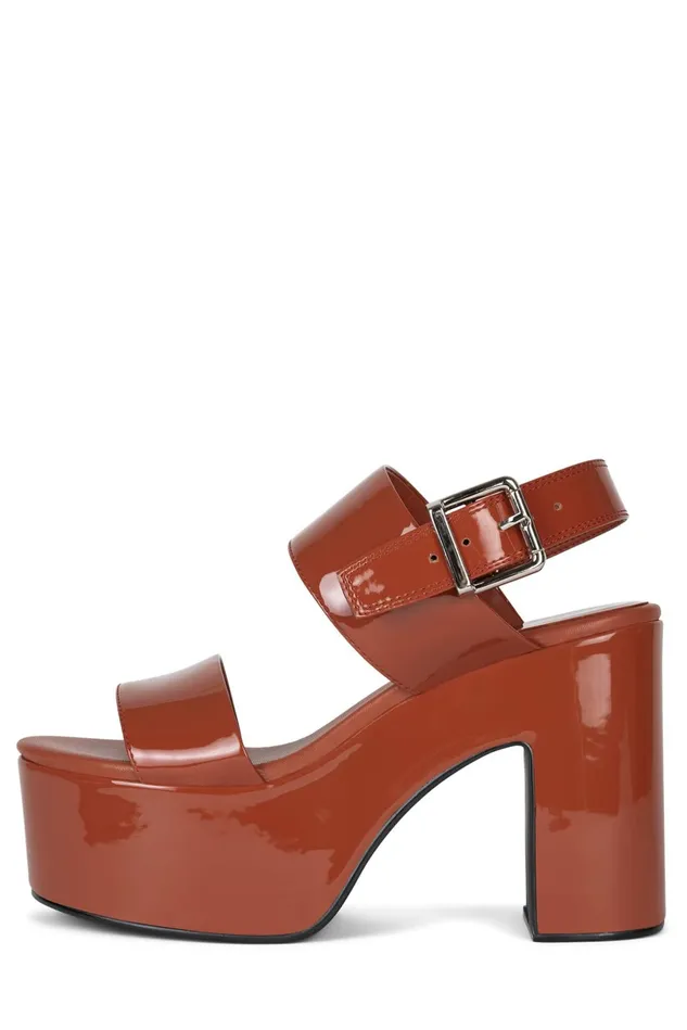 Jeffrey Campbell MOODY Rust Patent Women Sandal