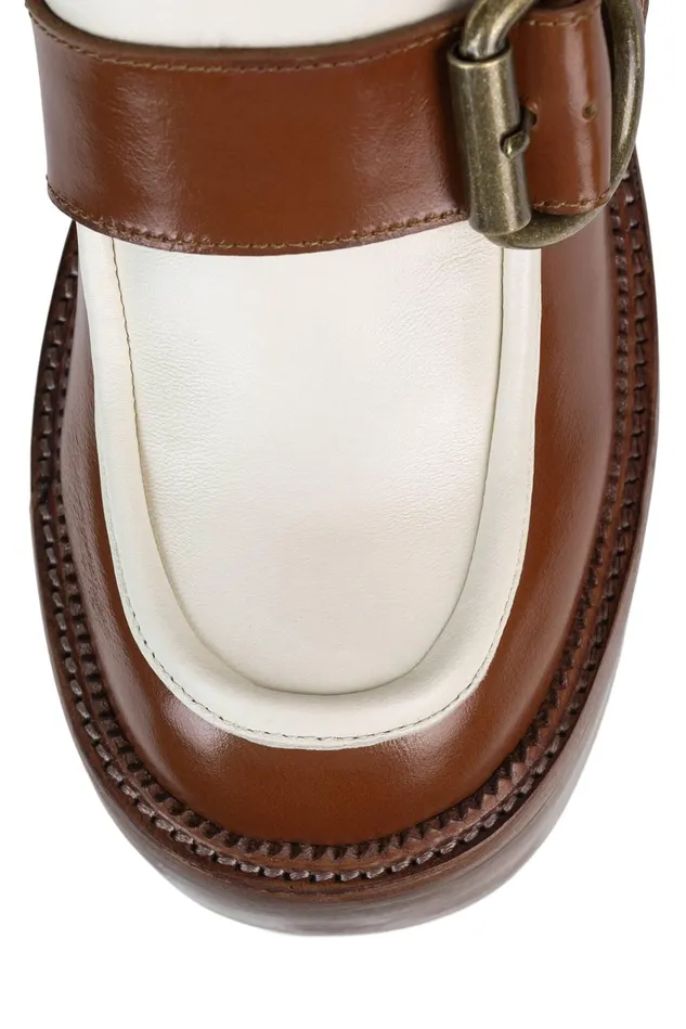 Jeffrey Campbell OFFSET Tan Ivory Women Pump