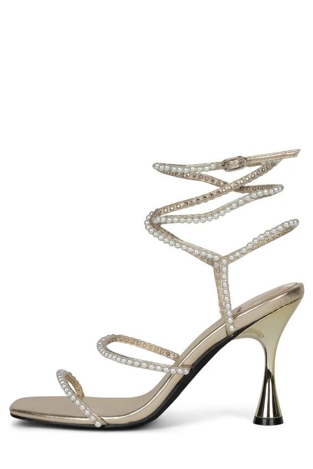 Jeffrey Campbell PEARLETTE Gold Combo Women Heel