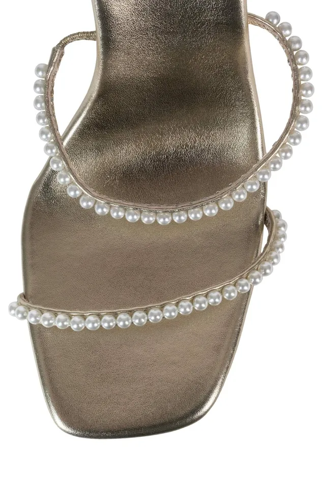 Jeffrey Campbell PEARLETTE Gold Combo Women Heel