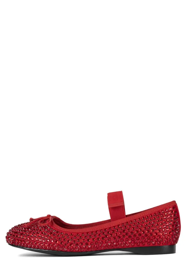 Jeffrey Campbell PRIMAJ Red Satin Red Women Ballet Flats