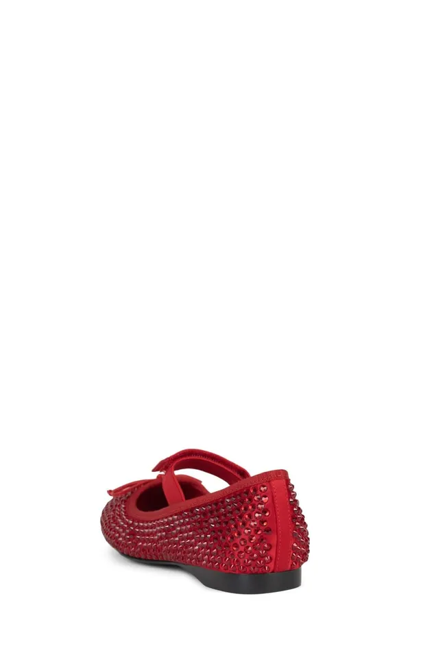 Jeffrey Campbell PRIMAJ Red Satin Red Women Ballet Flats