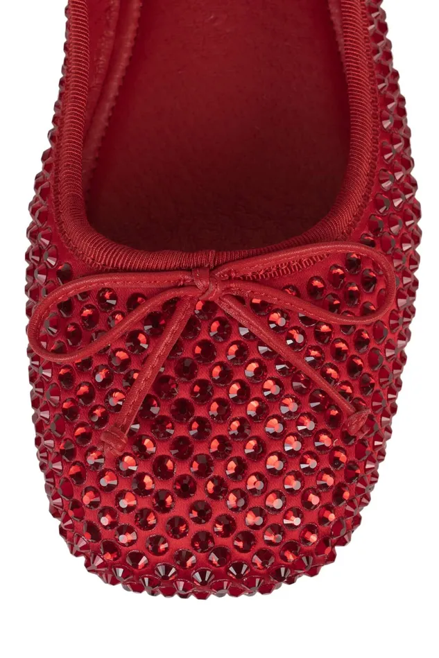 Jeffrey Campbell PRIMAJ Red Satin Red Women Ballet Flats