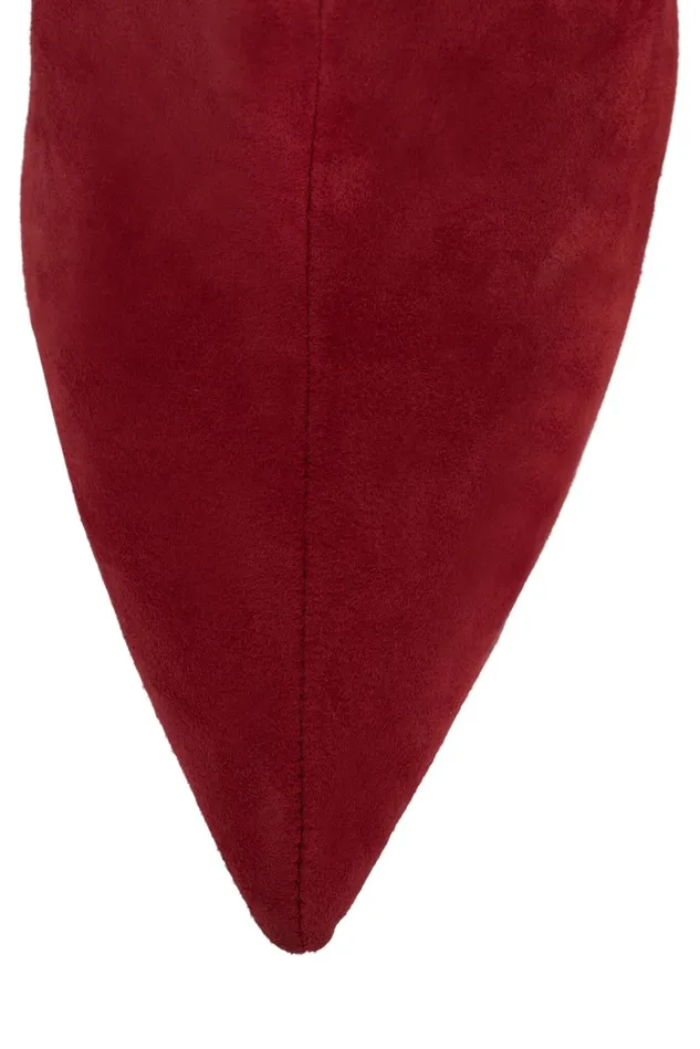 Jeffrey Campbell PROUD Red Suede Gold Women Ankle To Mid