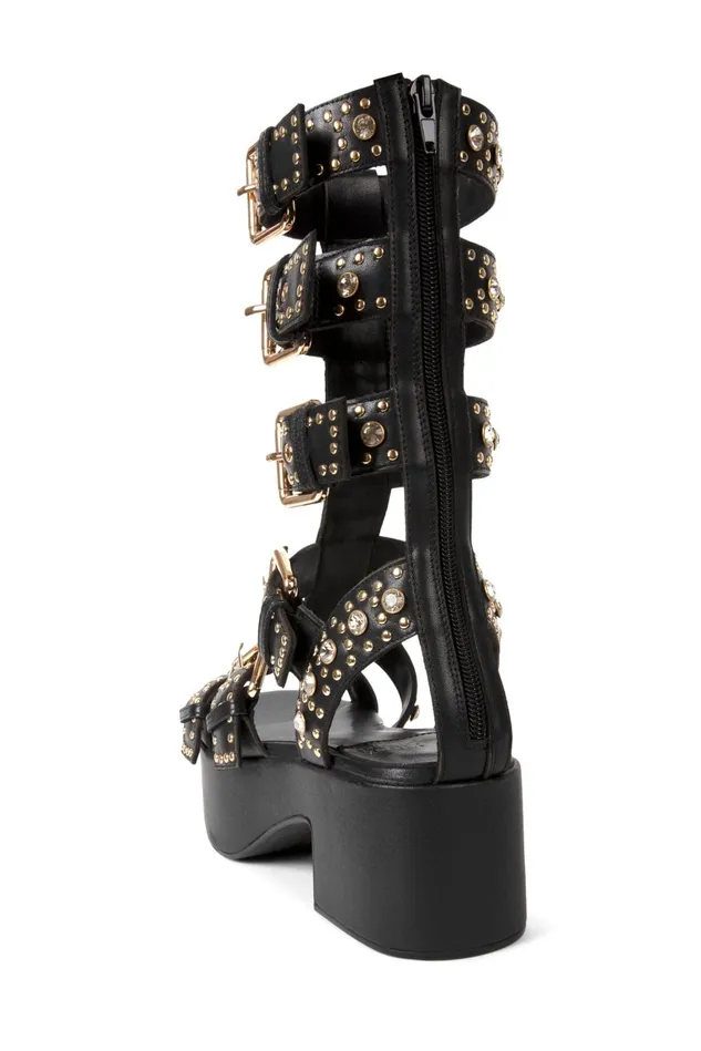 Jeffrey Campbell RAMONES Black Gold Women Sandal