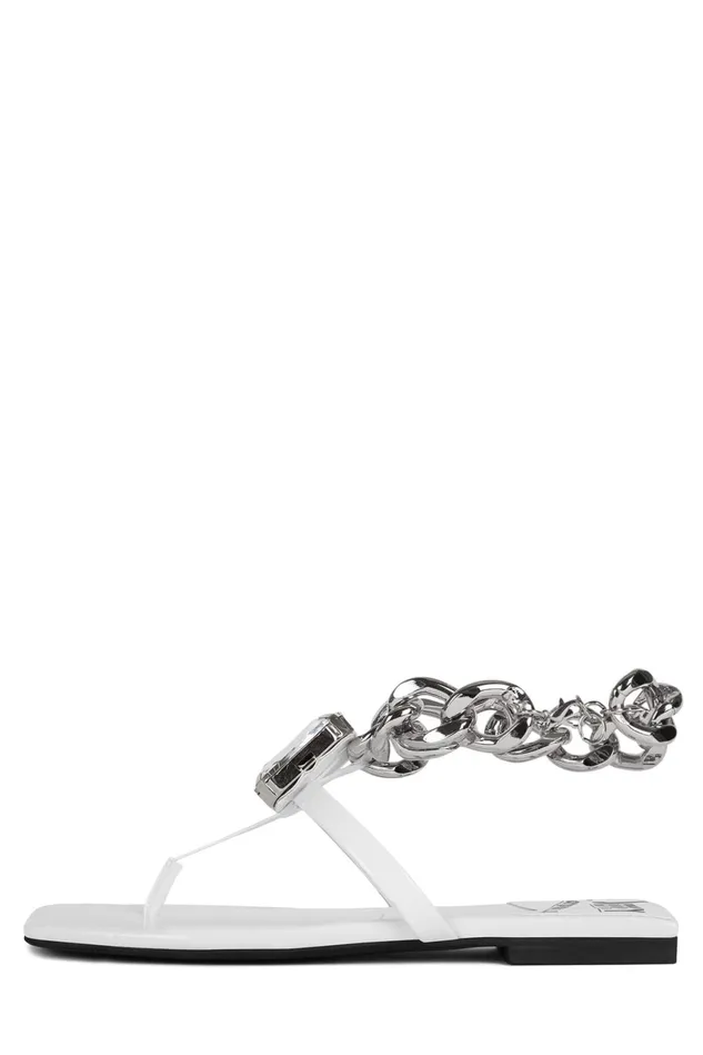 Jeffrey Campbell RINGONIT White Patent Silver Women Flat