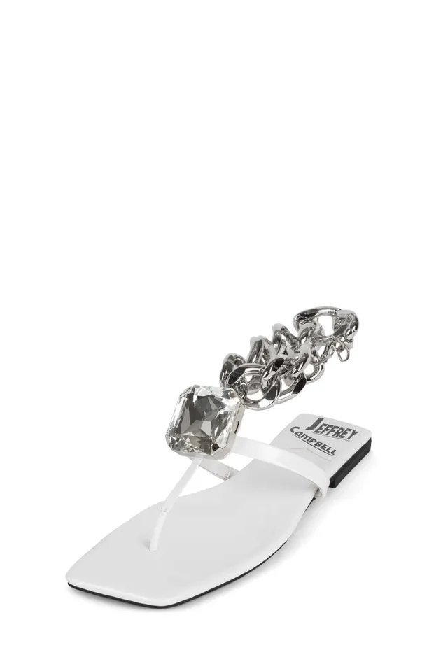 Jeffrey Campbell RINGONIT White Patent Silver Women Flat