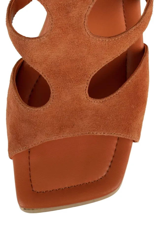 Jeffrey Campbell RIVALS Orange Suede Tan Women Sandal