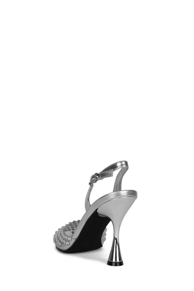 Jeffrey Campbell SHINER Clear Silver Women Pump