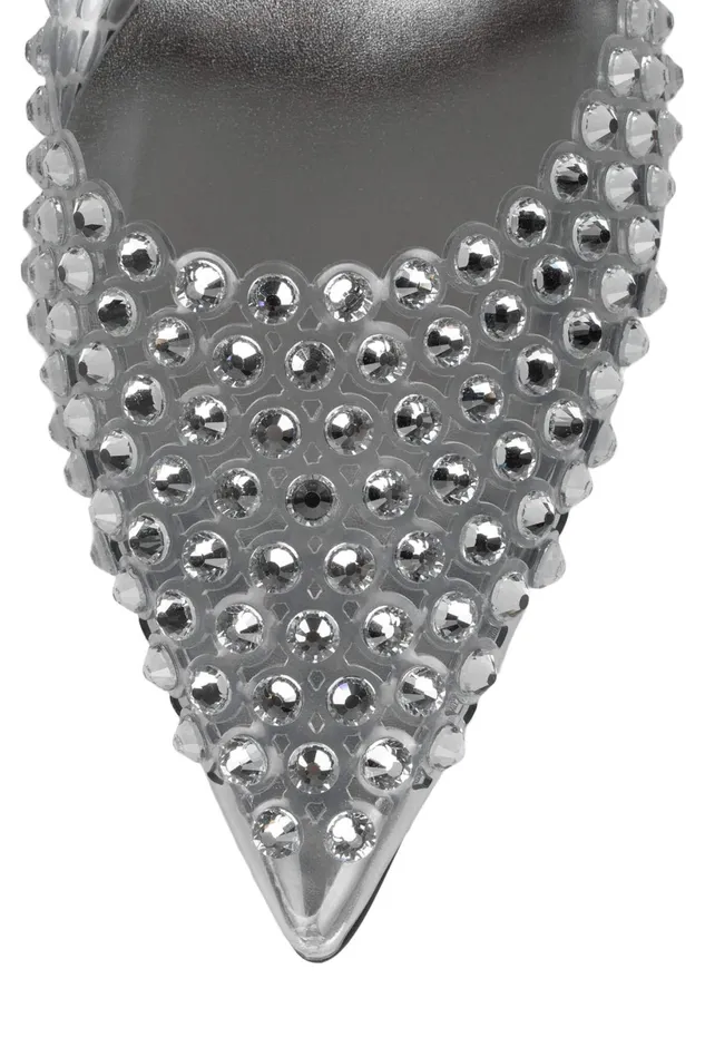 Jeffrey Campbell SHINER Clear Silver Women Pump