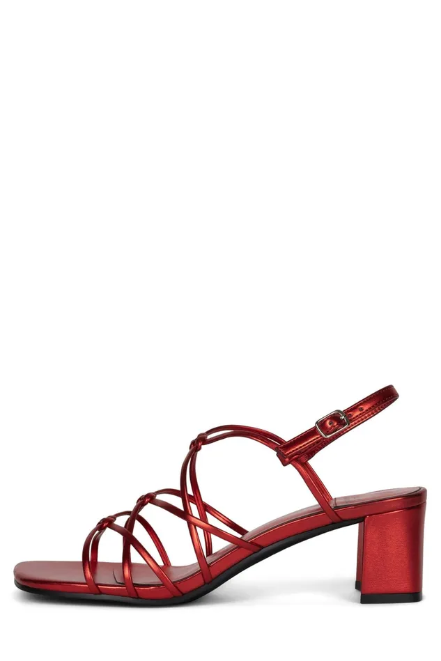 Jeffrey Campbell SOCIALIZE Red Metallic Women Heel