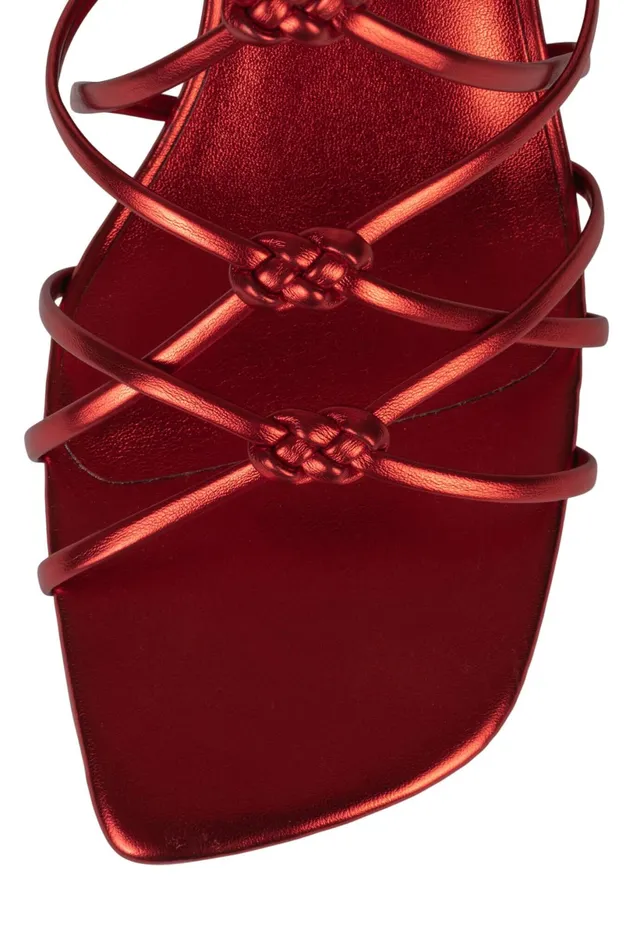 Jeffrey Campbell SOCIALIZE Red Metallic Women Heel