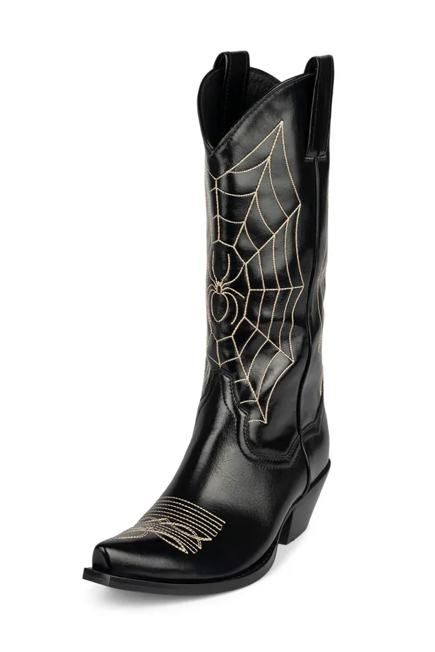 Jeffrey Campbell SPIDERWEB Black Women Ankle To Mid