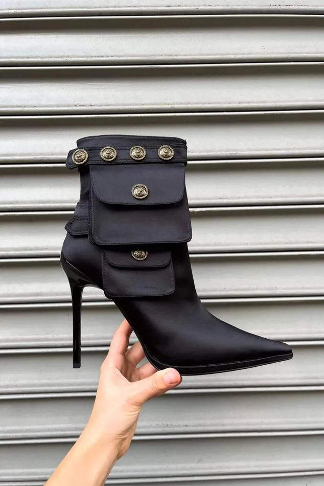 Jeffrey Campbell STASHED Red Satin Women Ankle To Mid