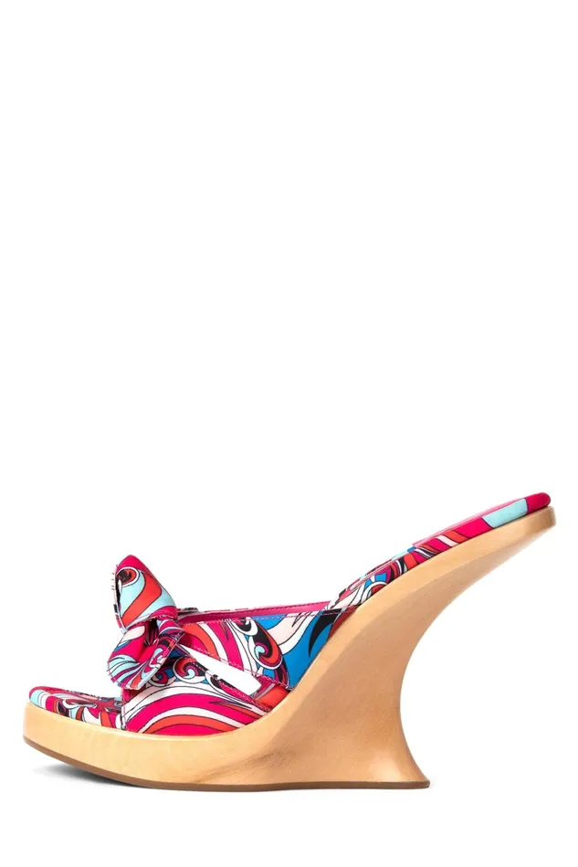 Jeffrey Campbell TEASING Fuchsia Blue Multi Women Wedge