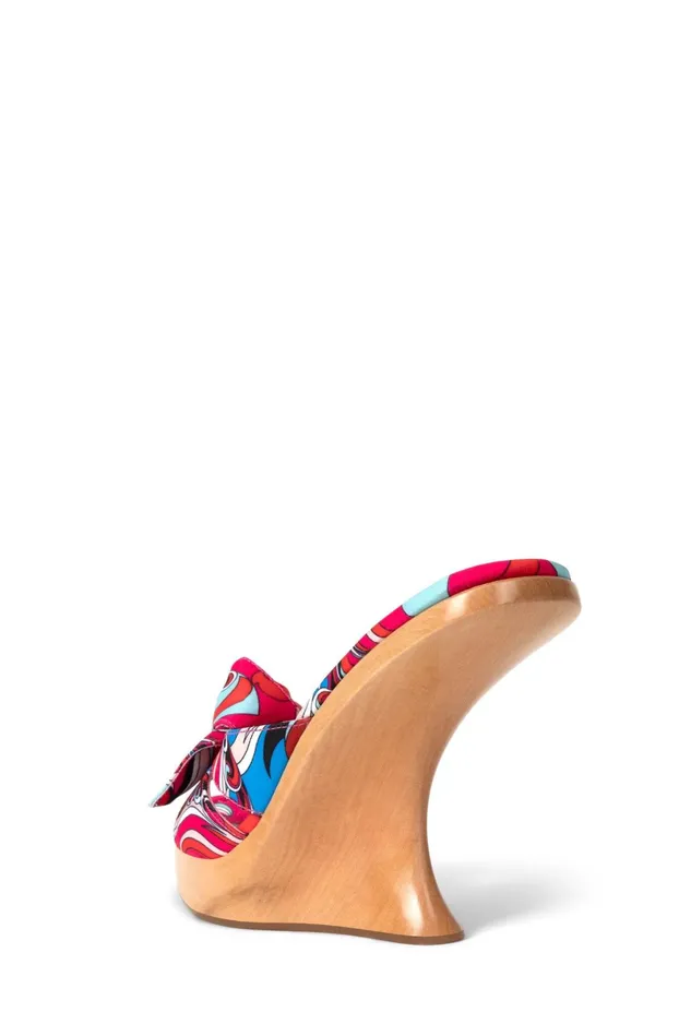 Jeffrey Campbell TEASING Fuchsia Blue Multi Women Wedge