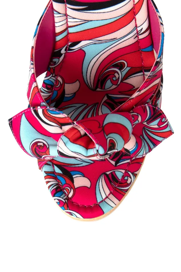 Jeffrey Campbell TEASING Fuchsia Blue Multi Women Wedge