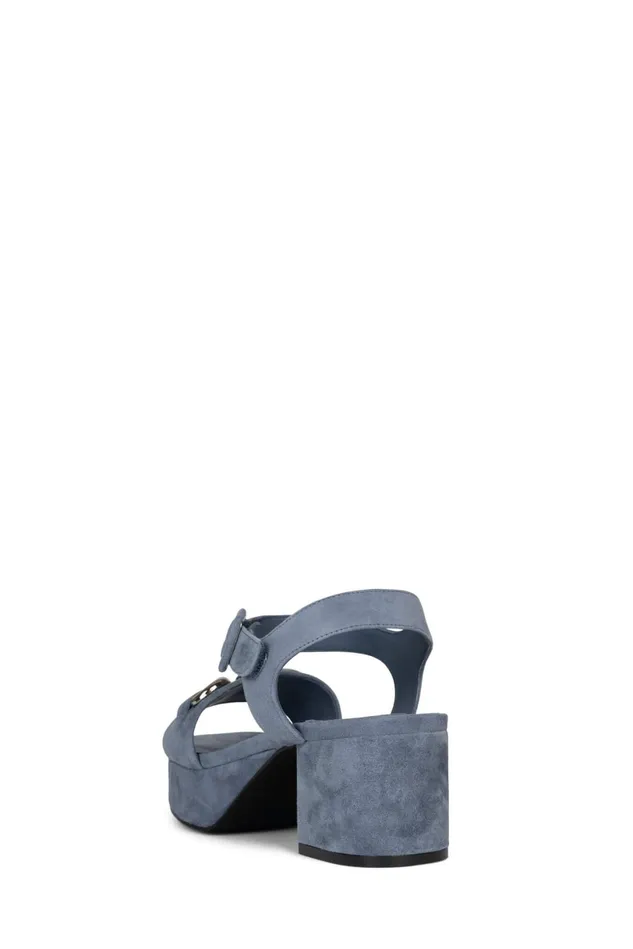 Jeffrey Campbell TIMELESS Dusty Blue Suede Silver Women Sandal