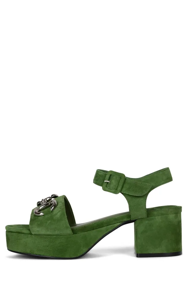 Jeffrey Campbell TIMELESS Dusty Blue Suede Silver Women Sandal
