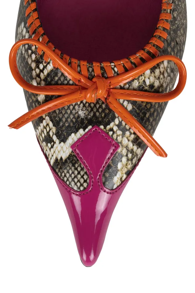 Jeffrey Campbell TORPEDO2 Pink Pat Beige Snake Orange Women Pump