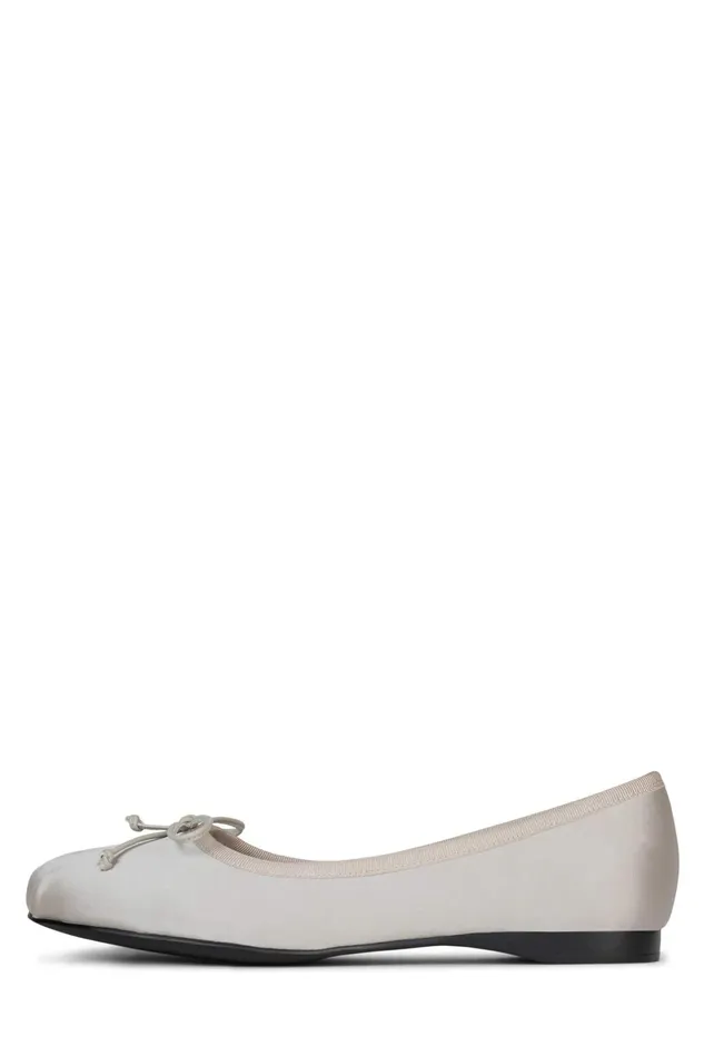 Jeffrey Campbell TUTU Light Grey Satin Women Ballet Flats