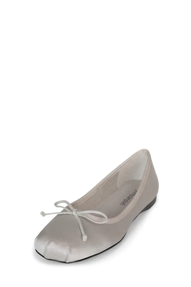 Jeffrey Campbell TUTU Light Grey Satin Women Ballet Flats