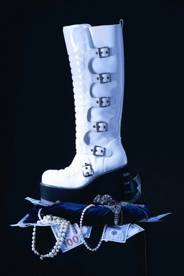 Jeffrey Campbell ZENONKH White Patent Women Boot