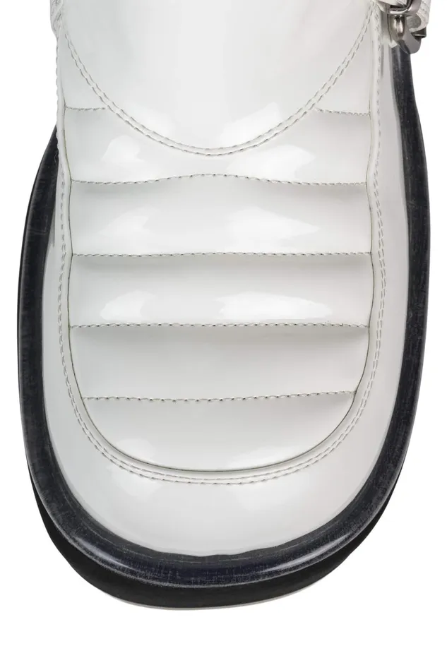Jeffrey Campbell ZENONKH White Patent Women Boot