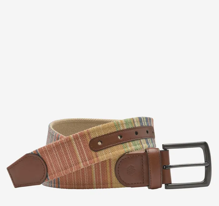 JohnstonandMurphy Belts Canvas MultiStripe Belt Orange Multi 8211 Men