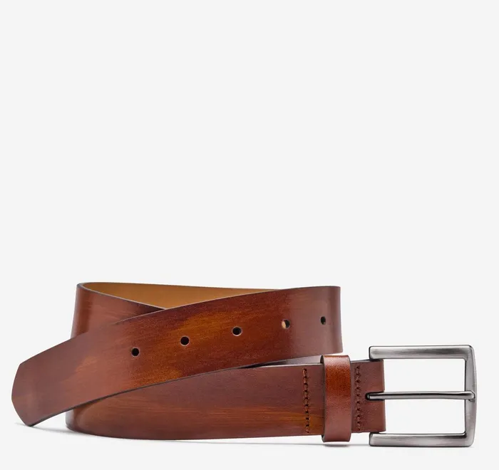 JohnstonandMurphy Belts HandStained FlatEdge Belt Brown 8211 Men