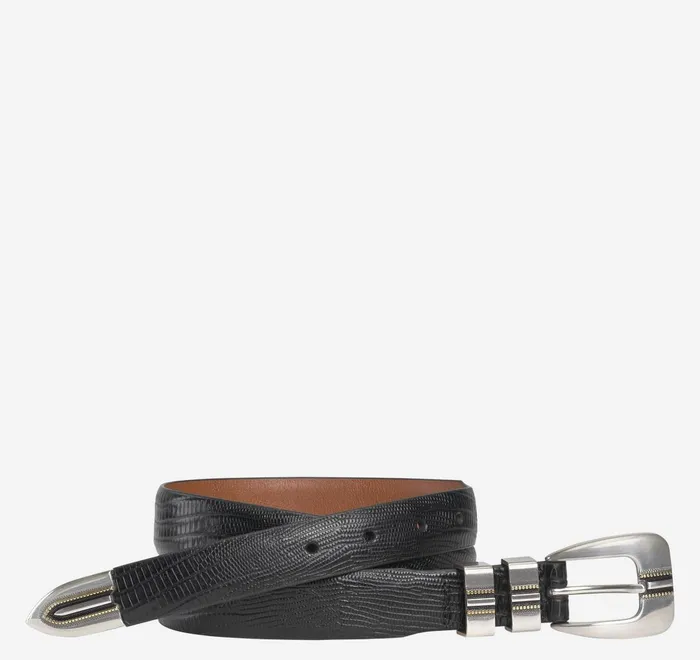 JohnstonandMurphy Belts LizardGrain Ranger Belt Black 8211 Men
