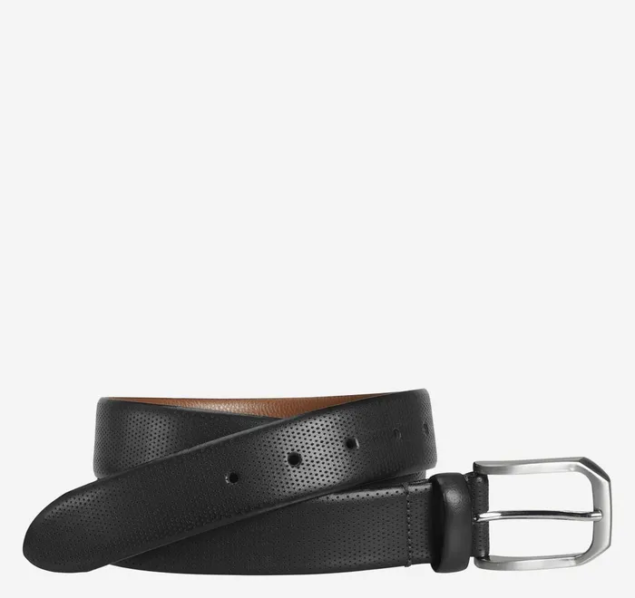 JohnstonandMurphy Belts Micro Perf Belt Black 8211 Men